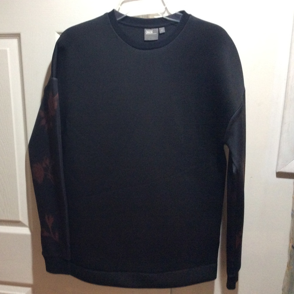 Asos Neoprene Sweater with rose sleeves